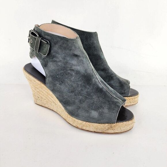 Elyse Walker Women's Lesley Suede Espadrille US 9.5 Dark Midnight Wedge Sandals - Picture 3 of 11